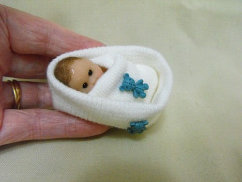 Ooak puppenhaus miniatur baby - ooak,