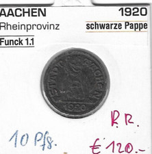 AACHEN (Rheinprovinz), 1920, schwarze Pappe, Funck 1.1
