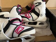 K2 Mädchenschlittschuhe, Ice-skates, weiß-pink, Größenverstellbar (Größe 32-37)