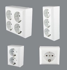 NEU Aufputz Schuko Steckdosen