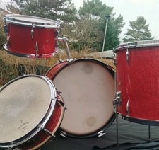 Sonor Teardrop Red Sparkle 60s Vintage Set incl Snare 20" 13" 16" & 14"