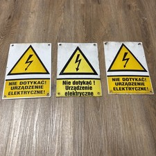 Altes Emailschild Emailleschild Schild Elektriker Stromkasten Blitz 