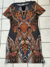 Damenkleid Kofferkleid Kurzarm U- Boot Ausschnitt Gr. 42 Bunt Knielang eci 