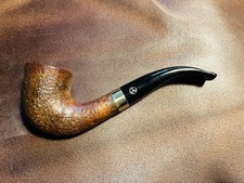 Rattrays Pipe Bruyere 9mm Bent Calabash Sandblast Messingring Pfeife