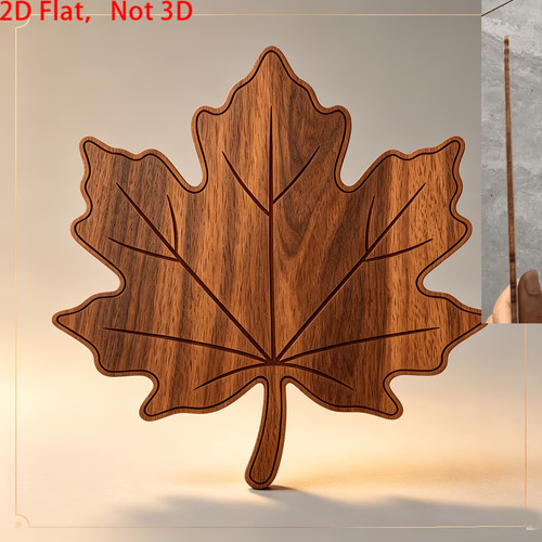 Ahorn blatt natur - 6x, holz