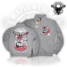 455 Mafia & Crime Herren ,Street Fighter,  Stehkragen Zipper 