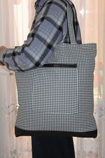 große stabile Einkaufstasche mit Hülle, Stofftasche Beutel Shopper selbst genäht