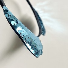 Haarreifen Mit Pailletten Katzen Ohren in Türkisblau - Kostüm Zubehör