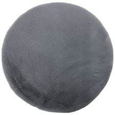 Kunstfellteppich - grau - rund
