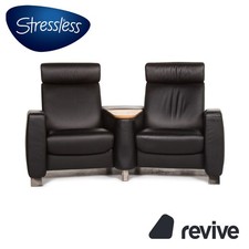 Stressless Arion Leder Sofa Schwarz Zweisitzer Funktion Heimkinosofa manuelle