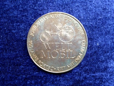 Medaille 100 Jahre Daimler Benz, Auto 1986 Weltmobil Fortschritt Gedenkmünze