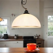 Hängelampe Glas Schirm Ø30cm Jugendstil Pendelleuchte Esstisch Wohnzimmer
