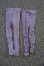 2 Strumpfhosen rosa mit Muster, Gr. 74/80