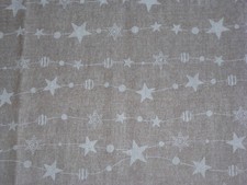 Stoff Baumwolle Weihnachten Winter beige weiß  Sterne Girlande Maße siehe Text