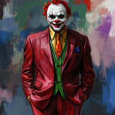 Transparent 18x18 clown in