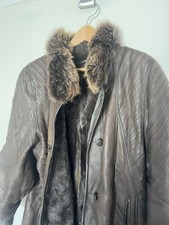 Vintage Ledermantel Damen Pelz