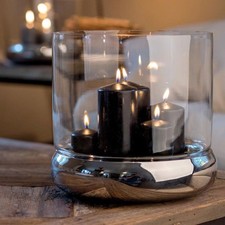 Windlicht Edelstahl 24cm mit