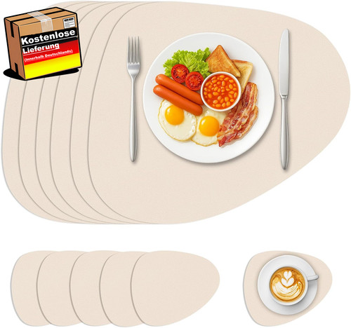 Abwaschbare ledertischsets 6er - abwaschbare,