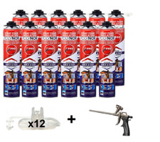 POLYNOR PRO 750ml PUR Sprühisolierung Dämmschaum (Pistole) 12 Stk + Pistole