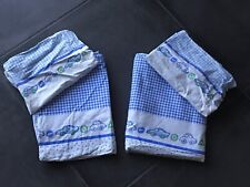 Babybettwäsche TCM 2x für Zwillinge Wendebettwäsche  blau weiß grün  Autos
