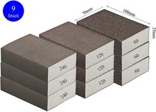 Schleifschwamm Set Korn 60/120/240 9tlg | Schleifpad | Schleifklotz | Schwamm