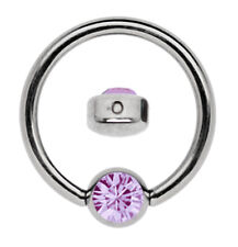 Piercing Schmuck Lippenbändchen Nasen Ring BCR 1,2mm + 3mm Klemm Glitzer Platte