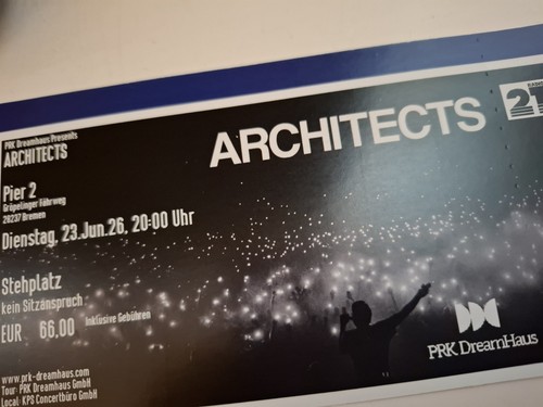 Konzert ticket architects - konzert,