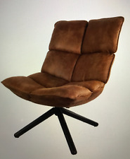 Neu  1x Lounge Drehsessel Sessel Minimalistisch Braun Kunstleder