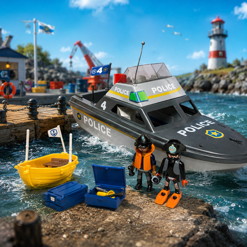 Playmobil 4429 polizeiboot mit - playmobil,