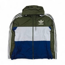 Adidas Originals Jacke Herren M Grün Vintage Windbreaker Windjacke Regenjacke