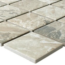 Keramik Mosaikfliesen Matte Sahara Steinoptik Braun Beige Bad Wand Boden Küchen