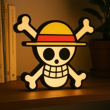 One Piece LED Lampe Jolly Roger 3D Druck Deko Lichtbox Piraten Skull