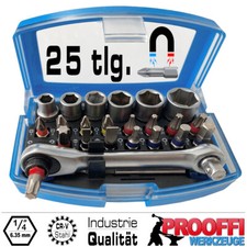 Bitssatz Schraubendreher Bits Satz 24-tlg Profi Magnet Bithalter + Ratsche XT025