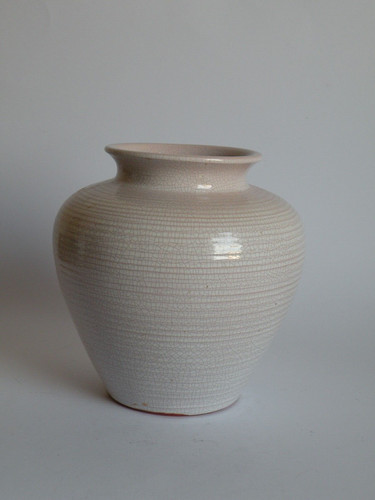 Keramikvase rillendekor - keramikvase,