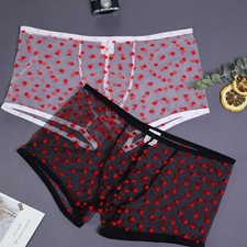 Herren Boxershorts bedruckt Mesh Unterwäsche ultradünn für bequeme Passform