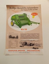 Original Prospekt Welger Wolfenbüttel Stroh Presse Landschaft N5