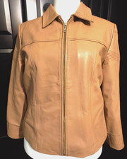 TOGETHER Vintage Echtleder Damen Jacke Gr. 46, in Beige, Leder, guter Zustand!