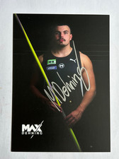 original sign. Autogrammkarte Olympia Leichtathletik Speerwurf Max Dehning