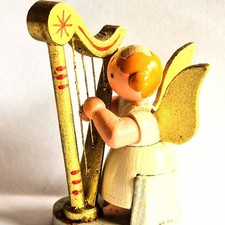 Engel mit Harfe - WEHA Kunst - 65 mm-Erzgebirge - mit original Label