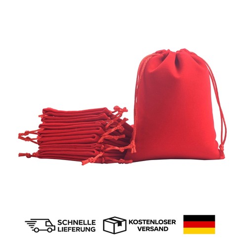 Schmuckbeutel rot samt - rot,