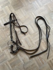 Westerntrense komplett mit Zügel und Snaffle, Split Reins, Leder Trense Western