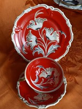 Schwarzenhammer Porzellan Sammelgedeck Kaffeetasse rot Vintage Retro porcelain