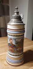Bierkrug König Ludwig II von Bayern Zinndeckel