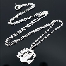 KETTE & ANHÄNGER TAUBE AUS 925/- SILBER  SCHMUCKJAGD