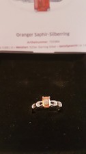 Oranger Saphir Silberring -