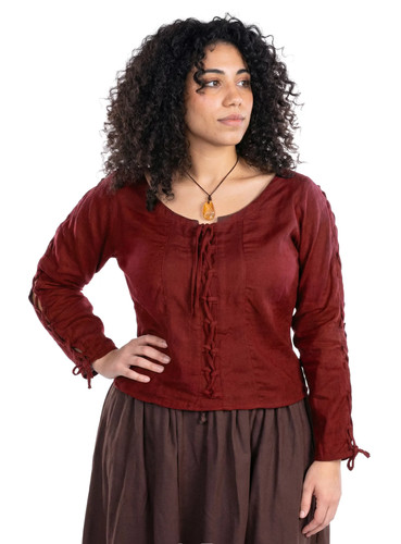 Bauersfrau schnürbluse rot - schnürbluse,