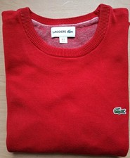 Lacoste Herren Pullover Größe L Rot Rundhals Baumwolle