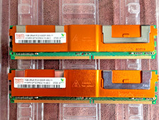 2 Stück (2GB) Hynix 1GB 2Rx8 PC2-5300F-555-11 DDR2 RAM HYMP512F72CP8D2-Y5 AB-C