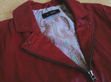 Cabrini Lamm Leder Jacke rot