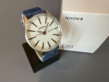 Nixon THE Sentry Leather, Dark Denim/Cream !! TOP !! uhr 51-30 banks player murf